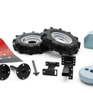 Plog med gummihjul och hjulvikter 